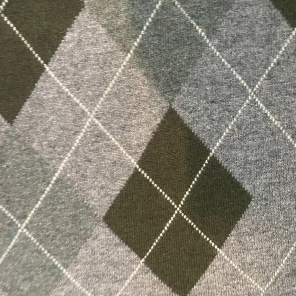 Banana Republic Sweater Men XXL Black Argyle Merino Wool Pullover Preppy - Picture 2 of 4